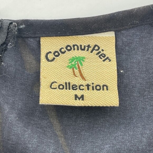 Coconut Pier Dress M Sleeveless Mini Babydoll Y2K Floral Vacation Sweetheart - Picture 2 of 12